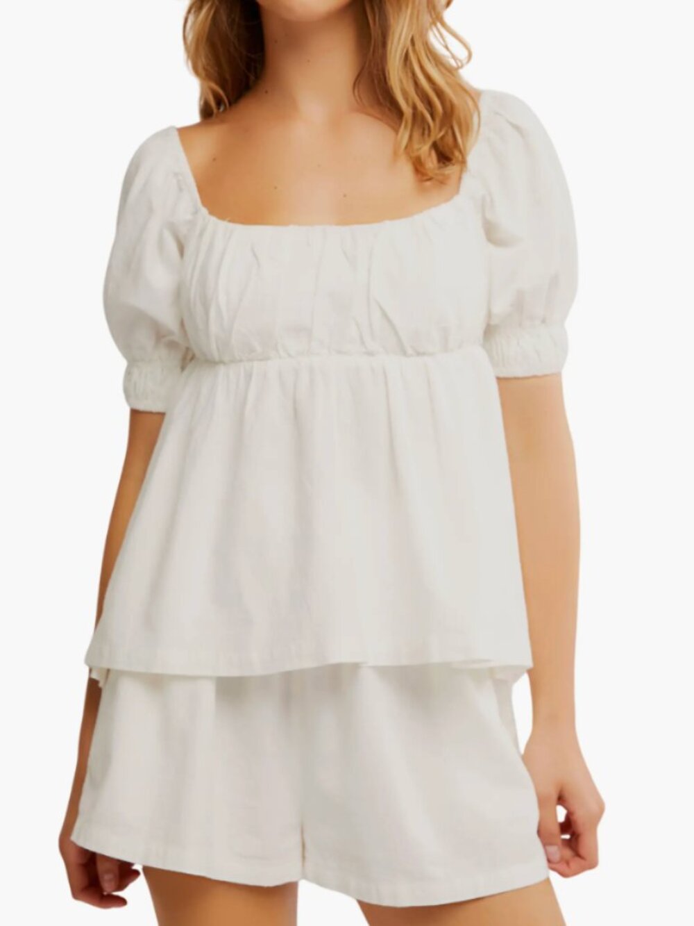 Free People Donnie Cotton Babydoll Top